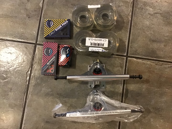 skateboard kit pieces